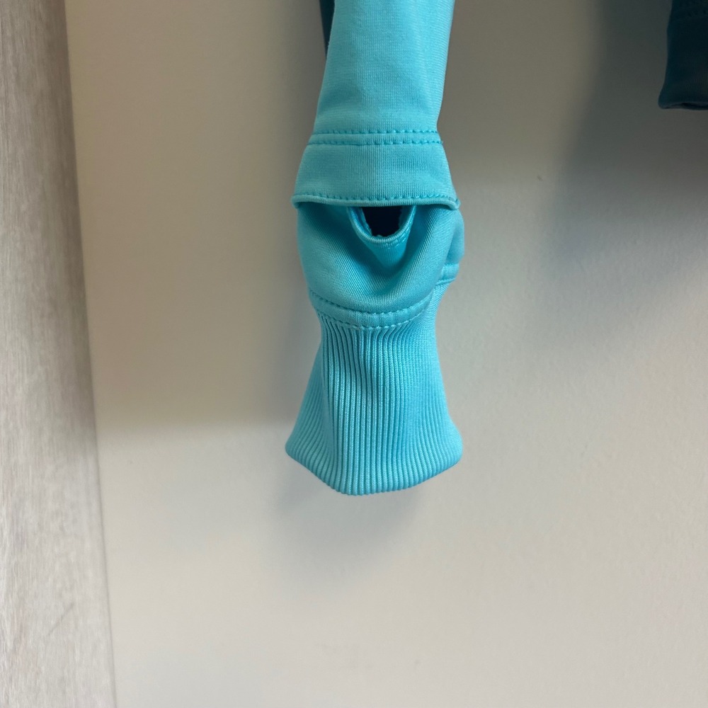 Nike Dri-FIT Pullover 1/4 zip Hoodie Running Jacket Women's S Teal Thumb Holes - Picture 7 of 7